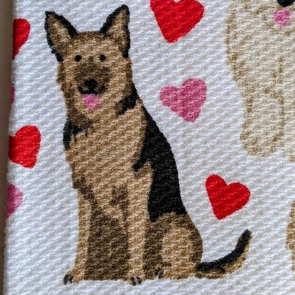 Boston Terrier Frenchie Various Dogs Hearts Set of 2 Kitchen Towel Set Multi NWT